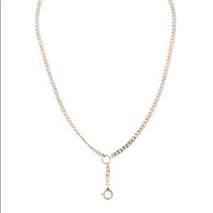 Platinum, 14K rose & yellow charm holder necklace
